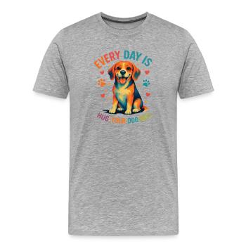 Beagle - Männer Premium Bio T-Shirt - Grau meliert - Vorne - Damien (186cm)