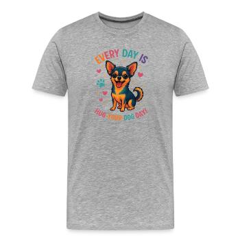 Chihuahua - Männer Premium Bio T-Shirt - Grau meliert - Vorne - Damien (186cm)