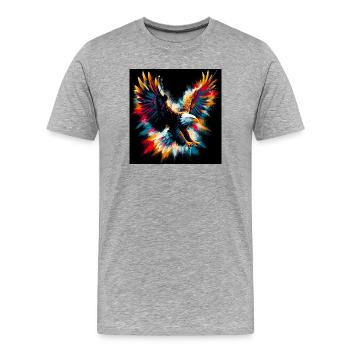 aigle - T-shirt bio Premium Homme - gris chiné - Devant - Damien (186cm)