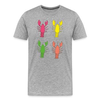 Colorful Lobster hummer - Männer Premium Bio T-Shirt - Grau meliert - Vorne - Damien (186cm)