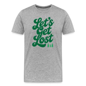 Aventure - Perdons-nous - T-shirt bio Premium Homme - gris chiné - Devant - Damien (186cm)