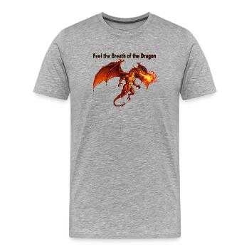 Feuriger Drache Atemzug Design - Männer Premium Bio T-Shirt - Grau meliert - Vorne - Damien (186cm)