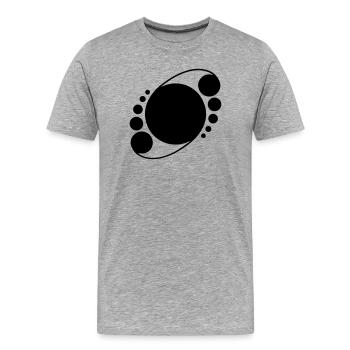 Orbit Ringe – Kosmisches Kornkreis-Design - Männer Premium Bio T-Shirt - Grau meliert - Vorne - Damien (186cm)