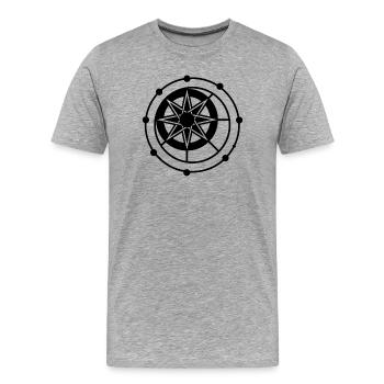 Agroglyphe Astrolabe Céleste - T-shirt bio Premium Homme - gris chiné - Devant - Damien (186cm)
