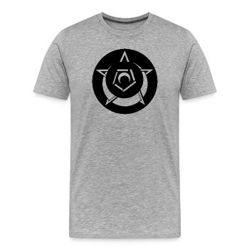 Mystischer Pentagramm-Kornkreis - Männer Premium Bio T-Shirt - Grau meliert - Vorne - Damien (186cm)