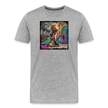 Street art artist doll skate figure comic urban - Men's Premium Organic T-Shirt - heather grey - Front - Damien (186cm)