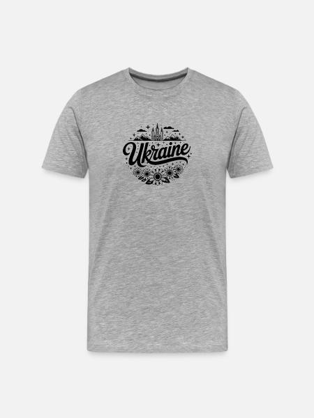 Ukraine - Souvenir Design - Men's Premium Organic T-Shirt - heather grey