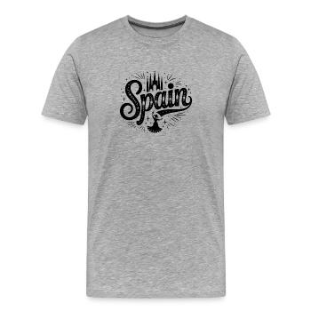 Spanien - Souvenir-Design - Männer Premium Bio T-Shirt - Grau meliert - Vorne - Damien (186cm)