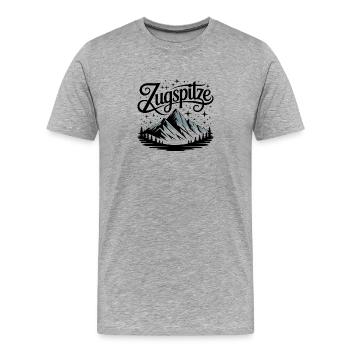 Zugspitze - Souvenir Design - Männer Premium Bio T-Shirt - Grau meliert - Vorne - Damien (186cm)