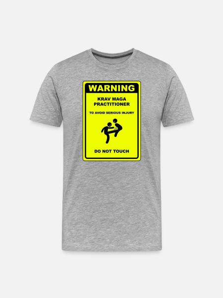 Warning! Krav Maga practitioner! - Men's Premium Organic T-Shirt - heather grey
