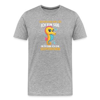 Seepferd Meeresbewohner Schwimmabzeichen Motiv - Männer Premium Bio T-Shirt - Grau meliert - Vorne - Damien (186cm)