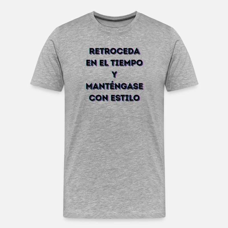 Retro-Stil im Laufe der Zeit - Männer Premium Bio T-Shirt - Grau meliert