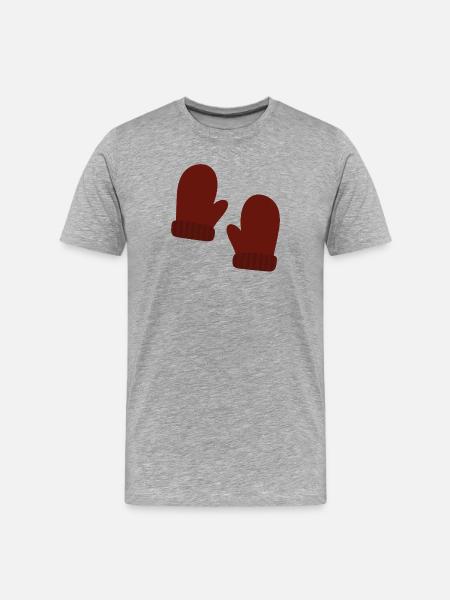 Cozy Winter Mittens Illustration - Men's Premium Organic T-Shirt - heather grey