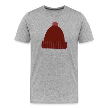 Warme Herbst-Strickmütze - Männer Premium Bio T-Shirt - Grau meliert - Vorne - Damien (186cm)