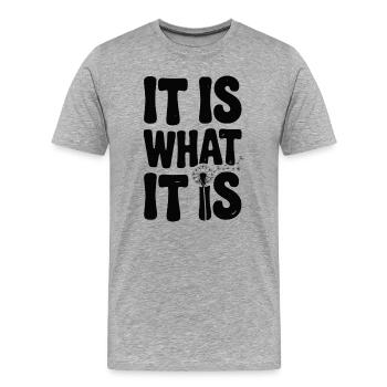 C’est ce que c’est - T-shirt bio Premium Homme - gris chiné - Devant - Damien (186cm)