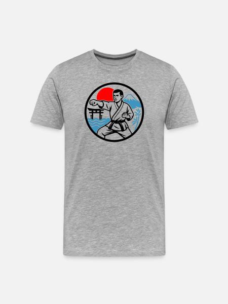 Karaté Nature - T-shirt bio Premium Homme - gris chiné