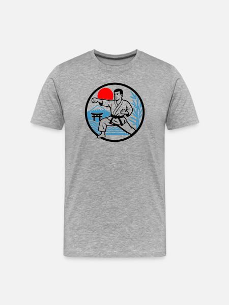 Karate Nature - Men's Premium Organic T-Shirt - heather grey