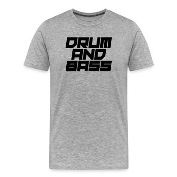 Conception audacieuse du logo Drum and Bass - T-shirt bio Premium Homme - gris chiné - Devant - Damien (186cm)