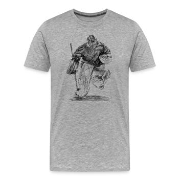 Gardien - T-shirt bio Premium Homme - gris chiné - Devant - Damien (186cm)