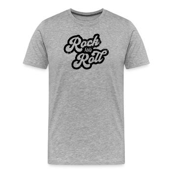 Rock and Roll Typography Design - Men's Premium Organic T-Shirt - heather grey - Front - Damien (186cm)