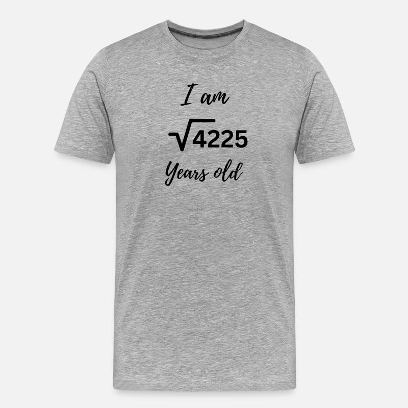 √4225 – Mathematisch 65 werden! - Männer Premium Bio T-Shirt - Grau meliert