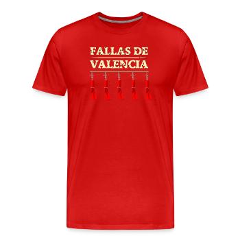 Fallas de Valencia Traca - T-shirt bio Premium Homme - rouge - Devant - Damien (186cm)