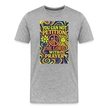Prayer 4 - Männer Premium Bio T-Shirt - Grau meliert - Vorne - Damien (186cm)