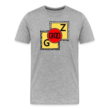 GEN Z Blöcke - Männer Premium Bio T-Shirt - Grau meliert - Vorne - Damien (186cm)