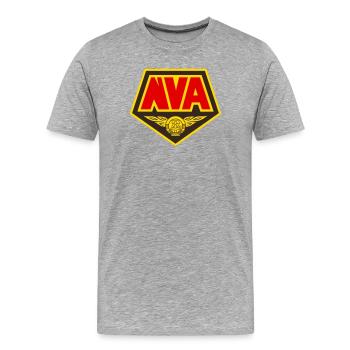 NVA DDR Emblem (Farben änderbar) - Männer Premium Bio T-Shirt - Grau meliert - Vorne - Damien (186cm)