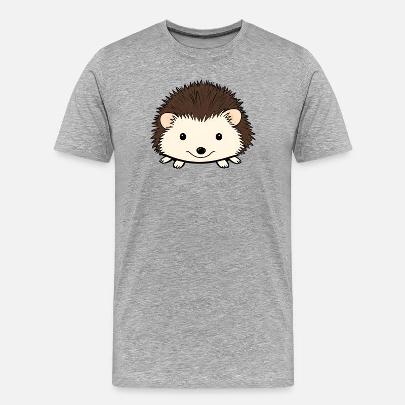 Niedlicher Igel mit freundlichem Gesicht - Männer Premium Bio T-Shirt - Grau meliert