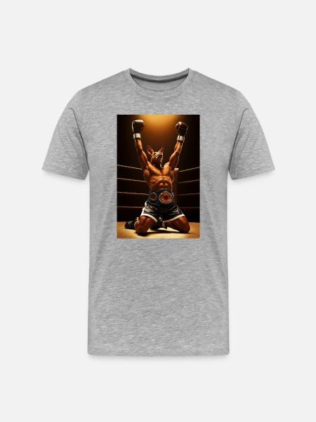 Champion Kangaroo Humanoid Boxer - Men's Premium Organic T-Shirt - heather grey