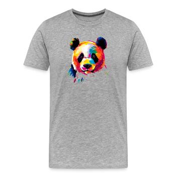Panda Ours Pandas Géants Panda Géant Mignon Panda Ours Panda - T-shirt bio Premium Homme - gris chiné - Devant - Damien (186cm)
