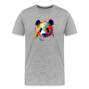 Panda Ours Pandas Géants Panda Géant Mignon Panda Ours Panda - T-shirt bio Premium Homme - gris chiné - Devant - Damien (186cm)