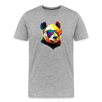 Panda Ours Pandas Géants Panda Géant Mignon Panda Ours Panda - T-shirt bio Premium Homme - gris chiné - Devant - Damien (186cm)