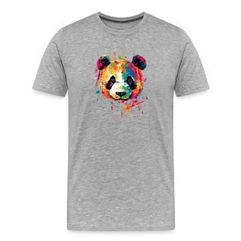 Panda Ours Pandas Géants Panda Géant Mignon Panda Ours Panda - T-shirt bio Premium Homme - gris chiné - Devant - Damien (186cm)