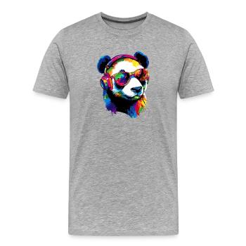 Panda Ours Pandas Géants Panda Géant Mignon Panda Ours Panda - T-shirt bio Premium Homme - gris chiné - Devant - Damien (186cm)