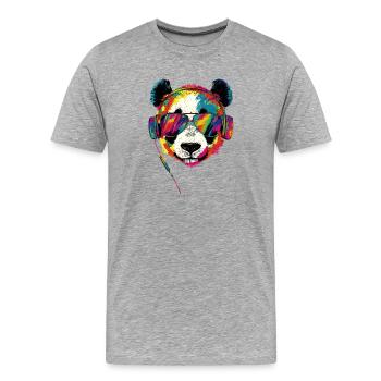 Panda Ours Pandas Géants Panda Géant Mignon Panda Ours Panda - T-shirt bio Premium Homme - gris chiné - Devant - Damien (186cm)
