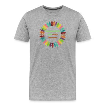 Human rights instead of right-wing people green - Men's Premium Organic T-Shirt - heather grey - Front - Damien (186cm)