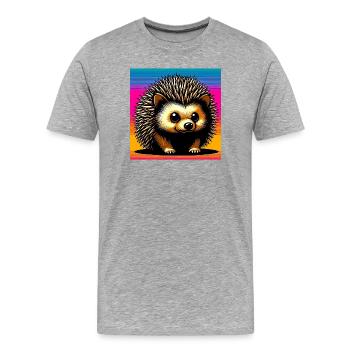 hedgehog - Men's Premium Organic T-Shirt - heather grey - Front - Damien (186cm)