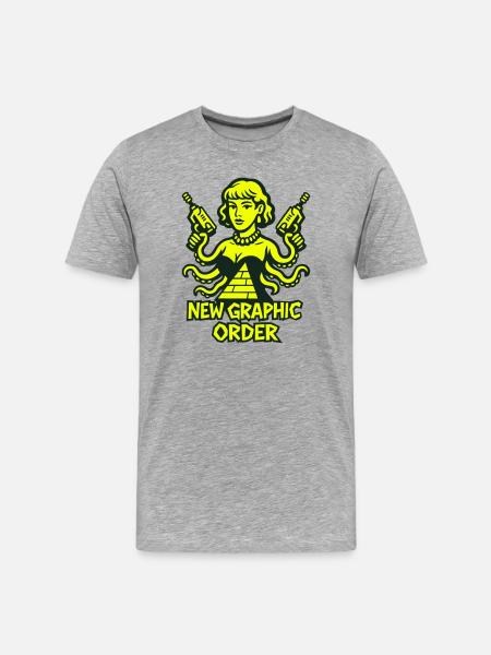 NGO Krakenfrau - Männer Premium Bio T-Shirt - Grau meliert