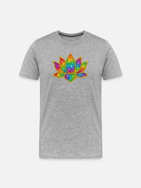 Vibrant Glitter Lotus Symbol - Men's Premium Organic T-Shirt - heather grey