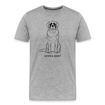 Saint Bernard, propriétaire de chien géant doux - T-shirt bio Premium Homme - gris chiné - Devant - Damien (186cm)