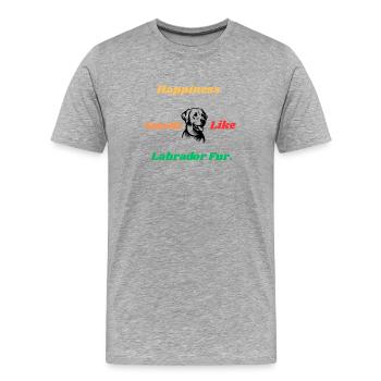 Citation sur le bonheur de la fourrure de Labrador - T-shirt bio Premium Homme - gris chiné - Devant - Damien (186cm)