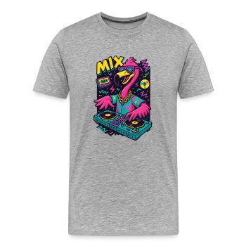 Neon Flamingo  - Männer Premium Bio T-Shirt - Grau meliert - Vorne - Damien (186cm)