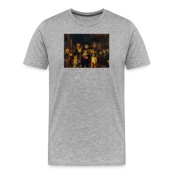 Feline characters in a baroque setting - Men's Premium Organic T-Shirt - heather grey - Front - Damien (186cm)