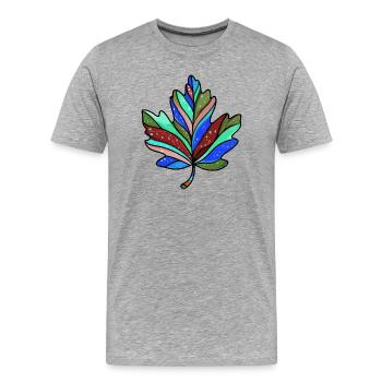 Blatt Herbst Bunt Ahorn - Männer Premium Bio T-Shirt - Grau meliert - Vorne - Damien (186cm)