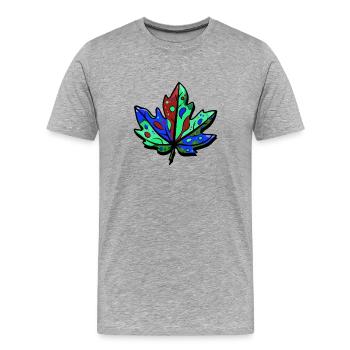 Blatt Herbst Bunt Ahorn - Männer Premium Bio T-Shirt - Grau meliert - Vorne - Damien (186cm)