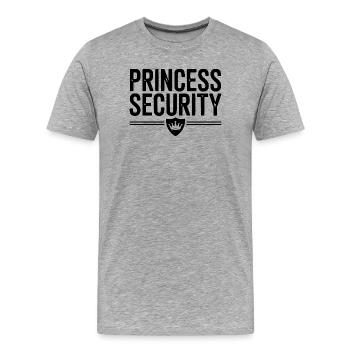 Sécurité de la princesse - T-shirt bio Premium Homme - gris chiné - Devant - Damien (186cm)