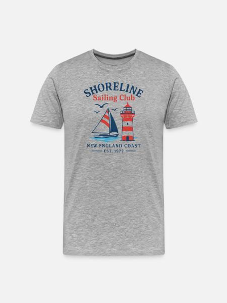 Shoreline Sailing Club Nautical Design - Men's Premium Organic T-Shirt - heather grey