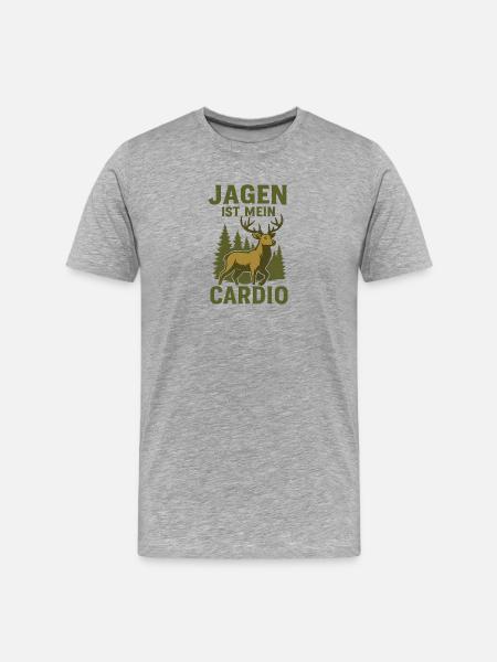 Hunter heartbeat motif - Men's Premium Organic T-Shirt - heather grey